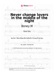 Sheet music, chords Boney M - Never change lovers in the middle of the night