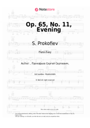 Sheet music, chords S. Prokofiev - Op. 65, No. 11, Evening