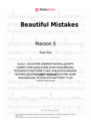 Sheet music, chords Maroon 5, Megan Thee Stallion - Beautiful Mistakes