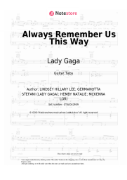 Sheet music, chords Lady Gaga - Always Remember Us This Way
