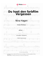 Sheet music, chords Nina Hagen - Du hast den farbfilm Vergessen