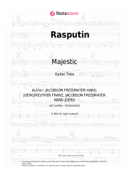 Sheet music, chords Majestic, Boney M - Rasputin