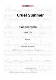 Sheet music, chords Bananarama - Cruel Summer