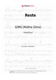 Sheet music, chords GIMS (Maître Gims), Sting - Reste