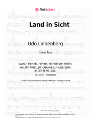 Sheet music, chords Udo Lindenberg - Land in Sicht