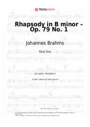 undefined Johannes Brahms - Rhapsody in B minor – Op. 79 No. 1