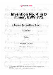 Sheet music, chords Johann Sebastian Bach - Invention No. 4  in D minor, BWV 775