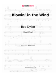 Sheet music, chords Bob Dylan - Blowin’ in the Wind