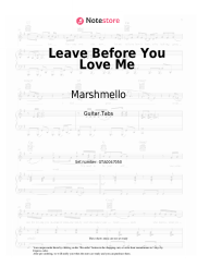 Sheet music, chords Marshmello, Jonas Brothers - Leave Before You Love Me