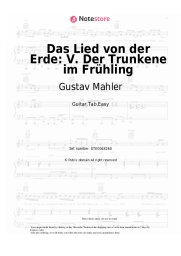 Sheet music, chords Gustav Mahler - Das Lied von der Erde: V. Der Trunkene im Frühling
