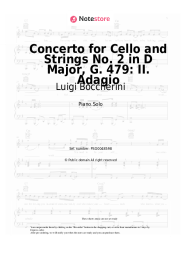 Sheet music, chords Luigi Boccherini - Concerto for Cello and Strings No. 2 in D Major, G. 479: II. Adagio