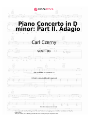 Sheet music, chords Carl Czerny - Piano Concerto in D minor: Part II. Adagio