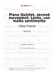 Sheet music, chords Cesar Franck - Piano Quintet, second movement: Lento, con molto sentimento