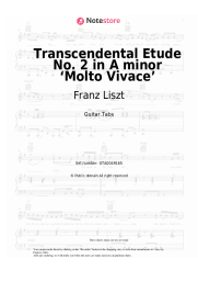Sheet music, chords Franz Liszt  - Transcendental Etude No. 2 in A minor ‘Molto Vivace’