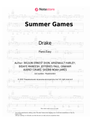 Sheet music, chords Drake - Summer Games
