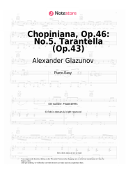 Sheet music, chords Alexander Glazunov - Chopiniana, Op.46: No.5. Tarantella (Op.43)