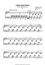 undefined Felix Mendelssohn - Lieder ohne Worte, Op.19b: No.1 Andante con moto
