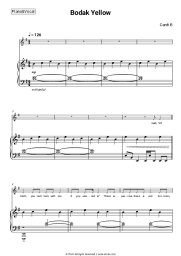 Sheet music, chords Cardi B - Bodak Yellow