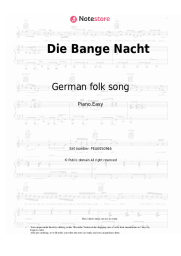 Sheet music, chords German folk song - Die Bange Nacht