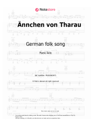 Sheet music, chords German folk song - Ännchen von Tharau