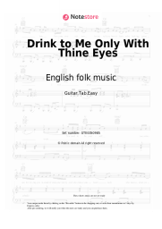 Sheet music, chords English folk music - Drink to Me Only With Thine Eyes