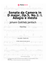 Sheet music, chords Johann Gottlieb Janitsch - Sonata da Camera in D major, Op.5, No.1: I. Adagio e mesto