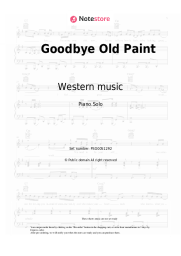 Sheet music, chords Western music - Goodbye Old Paint