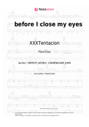 Sheet music, chords XXXTentacion - before I close my eyes