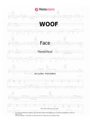 Sheet music, chords Face - WOOF