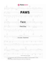 Sheet music, chords Face - PAWS