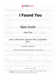 Sheet music, chords Nate Smith - I Found You
