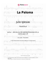 Sheet music, chords Julio Iglesias - La Paloma