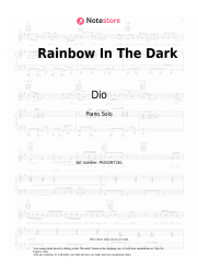 Sheet music, chords Dio - Rainbow In The Dark