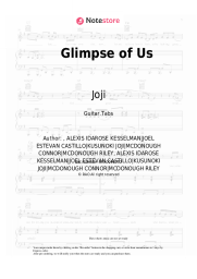 Sheet music, chords Joji - Glimpse of Us