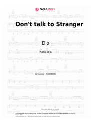 Sheet music, chords Dio - Don't talk to Stranger