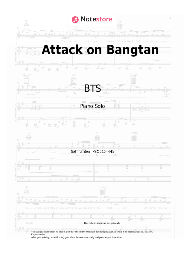 Attack on Bangtan - BTS Piano Sheet Music - Piano.Solo