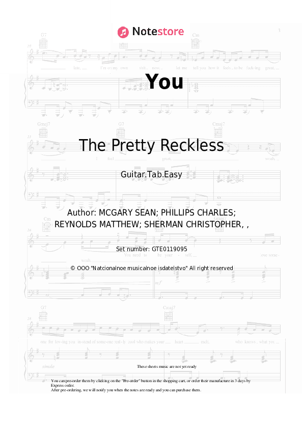 You - The Pretty Reckless Tabs Easy - Guitar.Tab.Easy