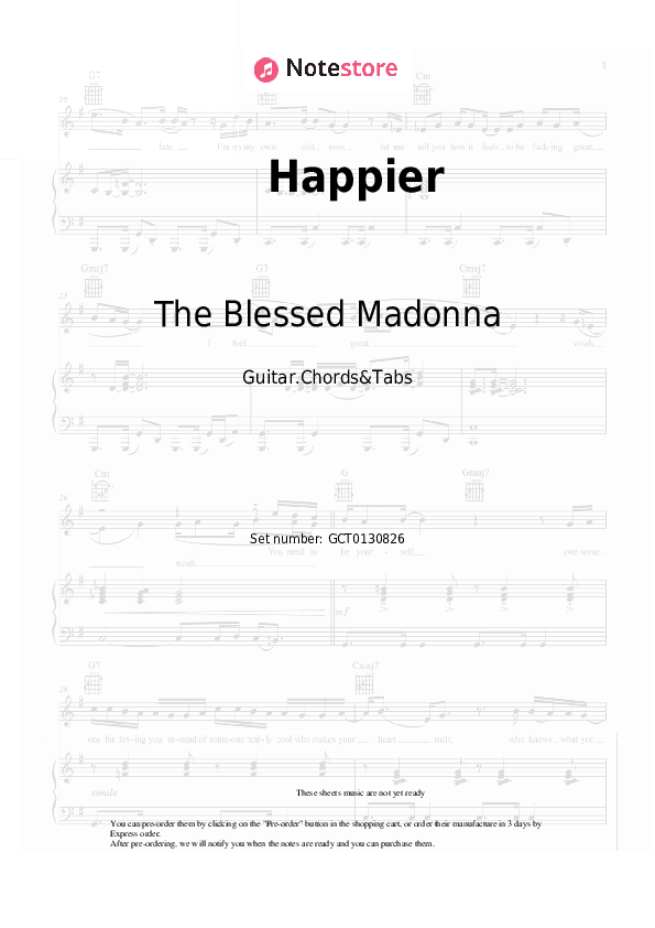 Happier - The Blessed Madonna, Clementine Douglas Chords and Tabs - Guitar.Chords&Tabs