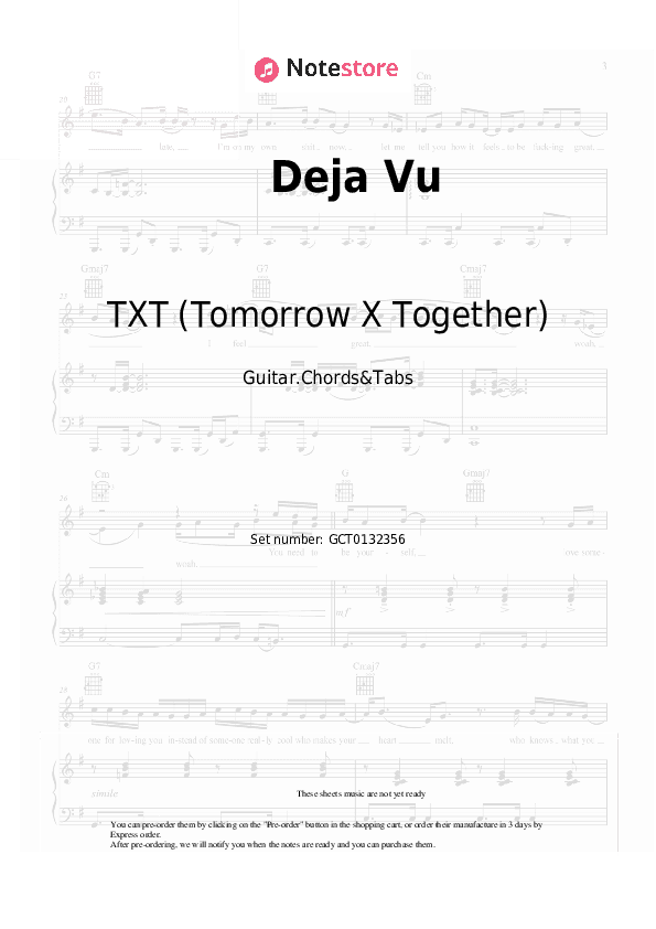 Deja Vu - Tomorrow X Together Chords and Tabs - Guitar.Chords&Tabs