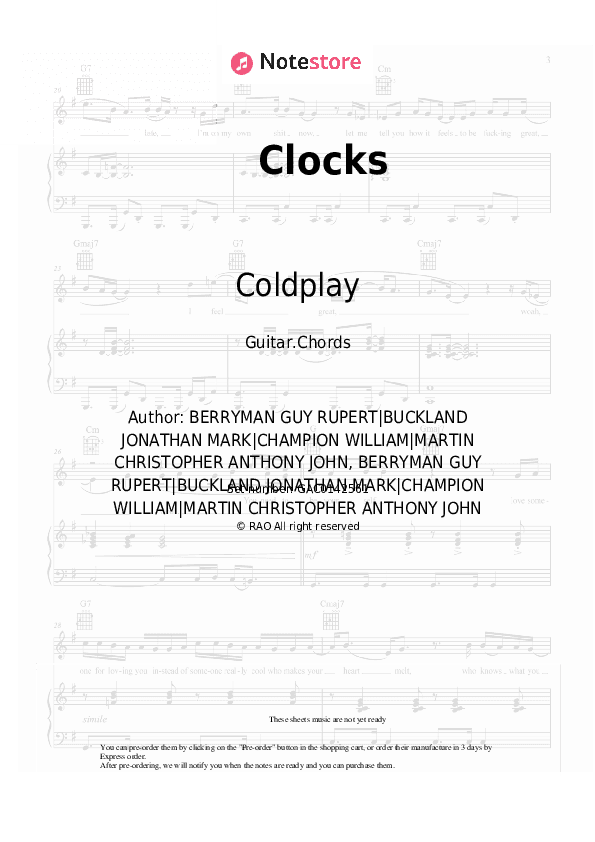Clocks - Coldplay Chords - Guitar.Chords