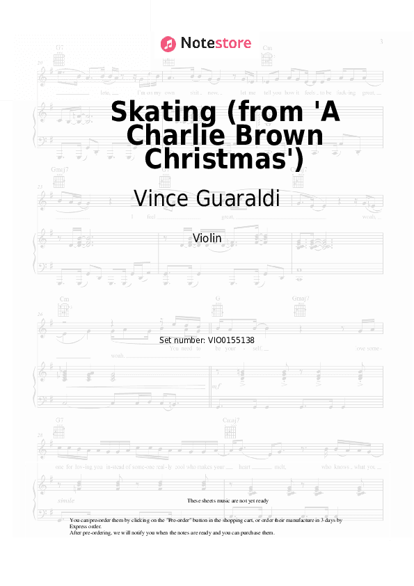 Skating (from 'A Charlie Brown Christmas') - Vince Guaraldi Violin Sheet Music - Violin