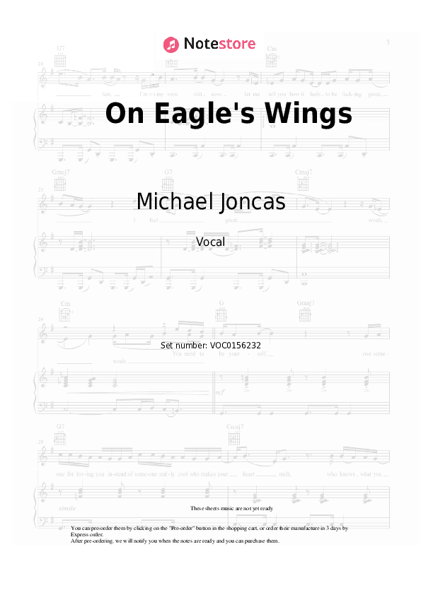 On Eagle's Wings - Michael Joncas Vocal Sheet Music - Vocal