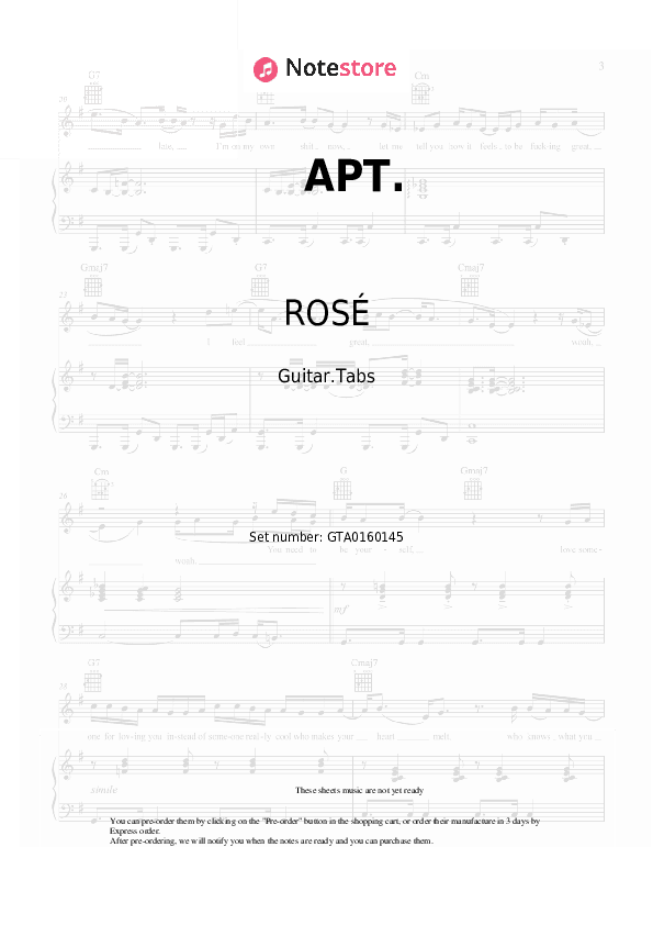 APT. - ROSÉ, Bruno Mars Tabs - Guitar.Tabs