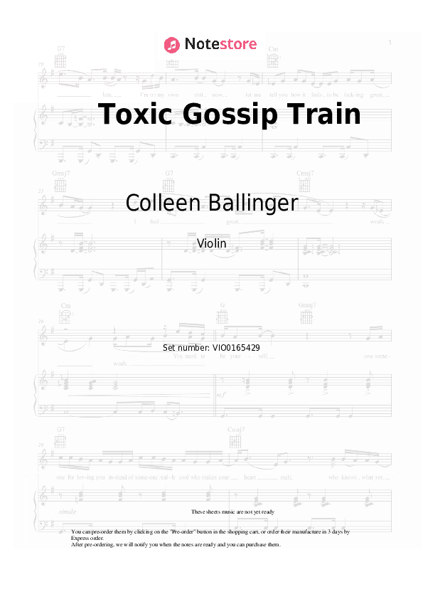 Toxic Gossip Train - Colleen Ballinger Violin Sheet Music - Violin