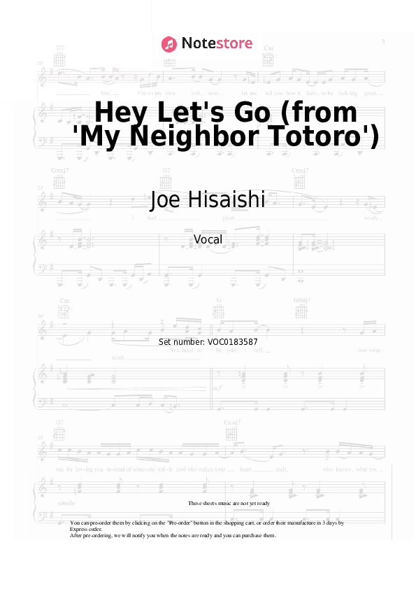 Hey Let's Go (from 'My Neighbor Totoro') - Joe Hisaishi Vocal Sheet Music - Vocal