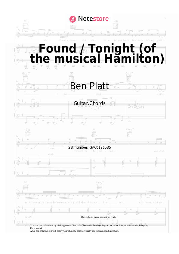 Found / Tonight (of the musical Hamilton) - Ben Platt, Lin-Manuel Miranda Chords - Guitar.Chords