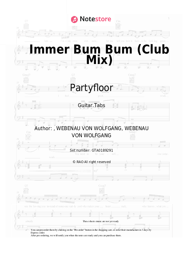 Immer Bum Bum (Club Mix) - Partyfloor Tabs - Guitar.Tabs