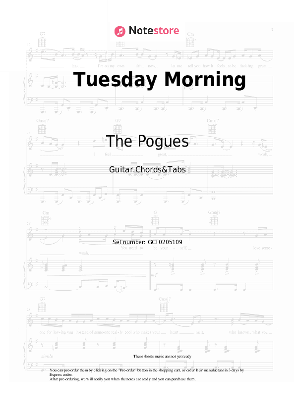 Tuesday Morning - The Pogues Chords and Tabs - Guitar.Chords&Tabs