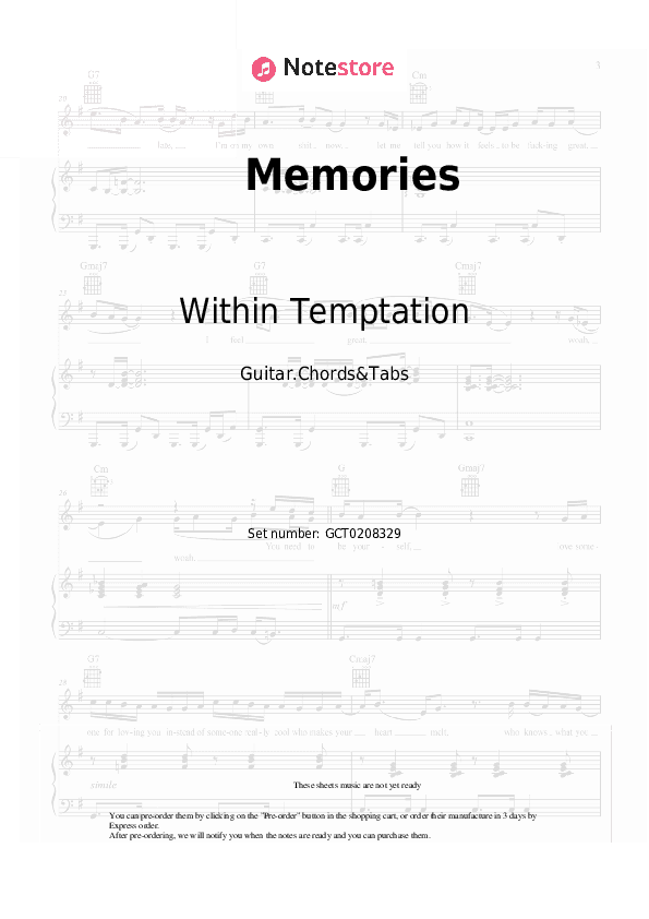 Memories - Within Temptation Chords and Tabs - Guitar.Chords&Tabs