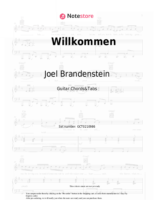 Willkommen - Joel Brandenstein Chords and Tabs - Guitar.Chords&Tabs
